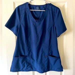 Large Cherokee Infinity Navy Blue Scrub Top